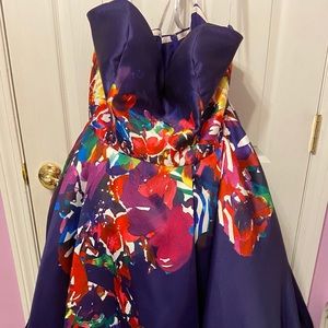 Purple Floral Prom Dress